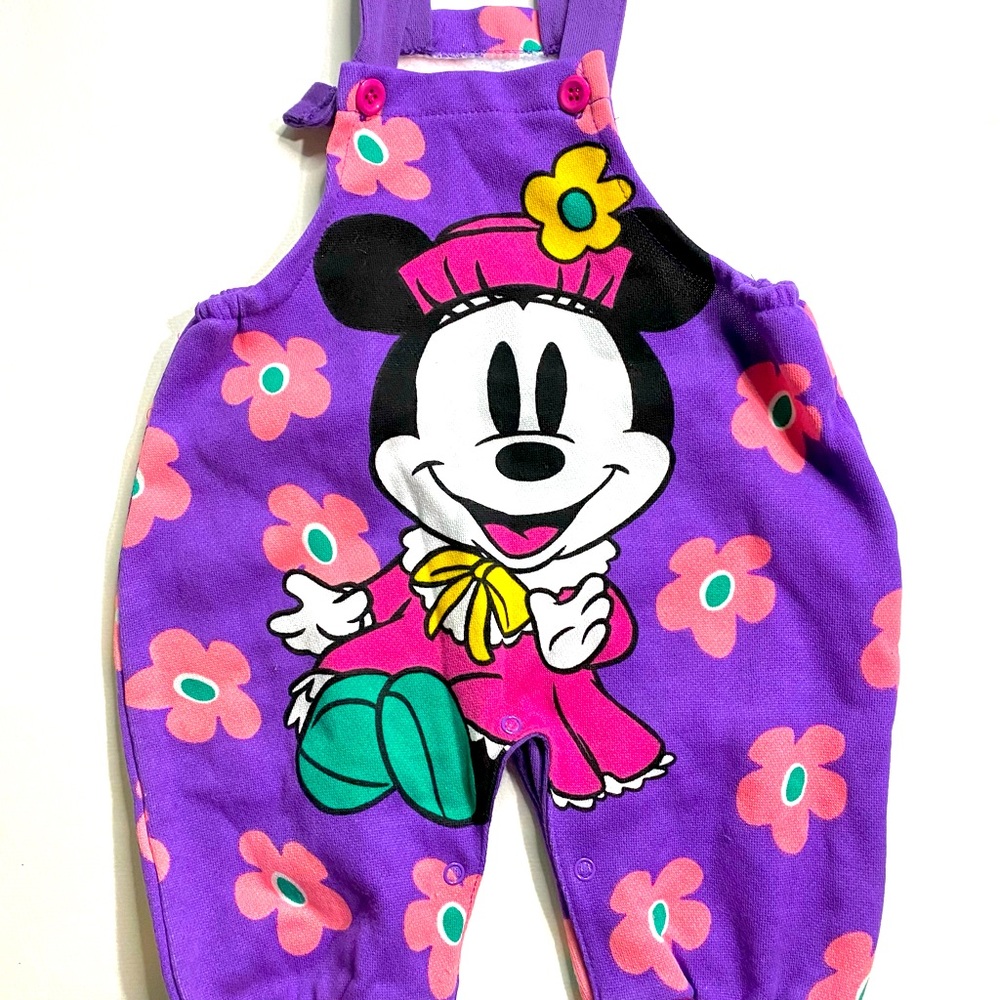 Vintage Purple Minnie Mouse Overalls For Newborn to 6 Months